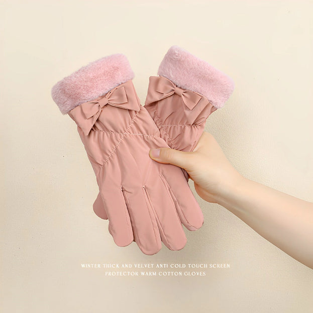 Waterproof Solid-Color Winter Gloves - Stylish & Snow-Ready