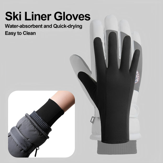 Waterproof Solid-Color Winter Gloves - Stylish & Snow-Ready