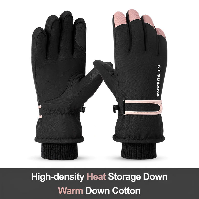 Waterproof Solid-Color Winter Gloves - Stylish & Snow-Ready