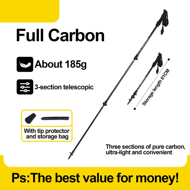 Carbon Fiber Trekking Pole - Lightweight & Foldable