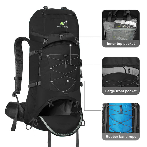 50L All-Purpose Waterproof Hiking Backpack - NEVO RHINO