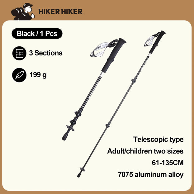 Pelliot Enhanced Trekking Pole - 7075 Aluminum Alloy