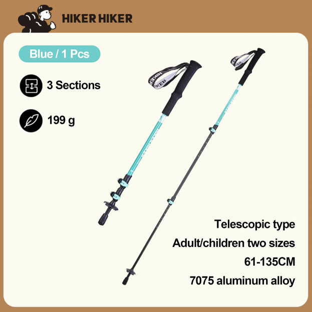 Pelliot Enhanced Trekking Pole - 7075 Aluminum Alloy