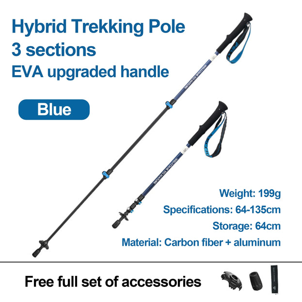 Pelliot Hybrid Trekking Pole - Carbon Fiber & 7075 Aluminum Alloy