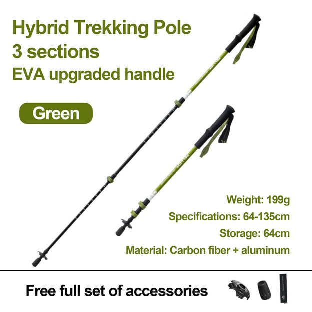 Pelliot Hybrid Trekking Pole - Carbon Fiber & 7075 Aluminum Alloy