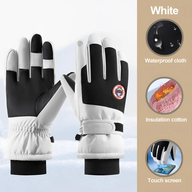 Waterproof Solid-Color Winter Gloves - Stylish & Snow-Ready