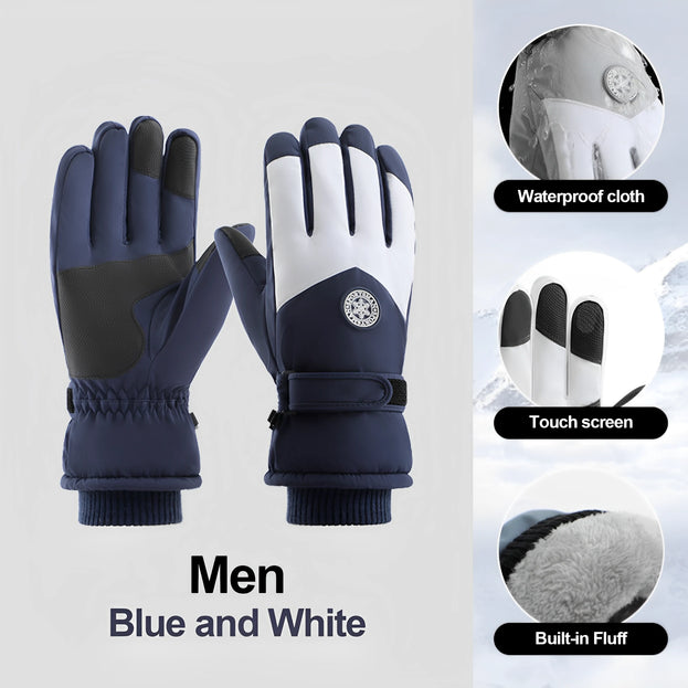 Waterproof Solid-Color Winter Gloves - Stylish & Snow-Ready