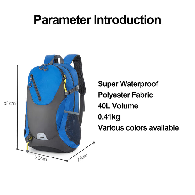 40L Waterproof Hiking Backpack - New polyester