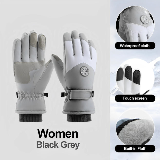 Waterproof Solid-Color Winter Gloves - Stylish & Snow-Ready