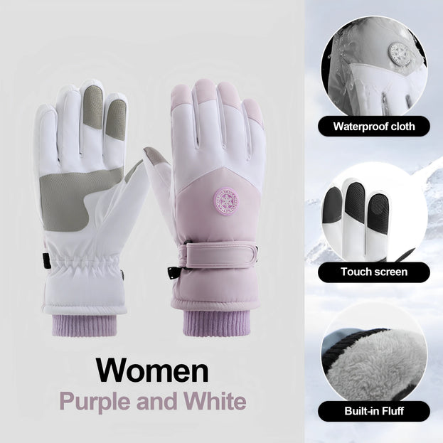 Waterproof Solid-Color Winter Gloves - Stylish & Snow-Ready