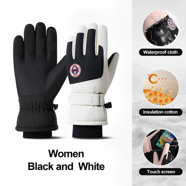 Waterproof Solid-Color Winter Gloves - Stylish & Snow-Ready